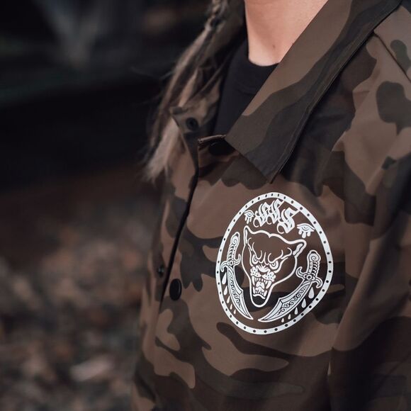 NWT, South Shore Sad • American Traditional Panther Design Camo Windbreaker - Picture 2 of 2